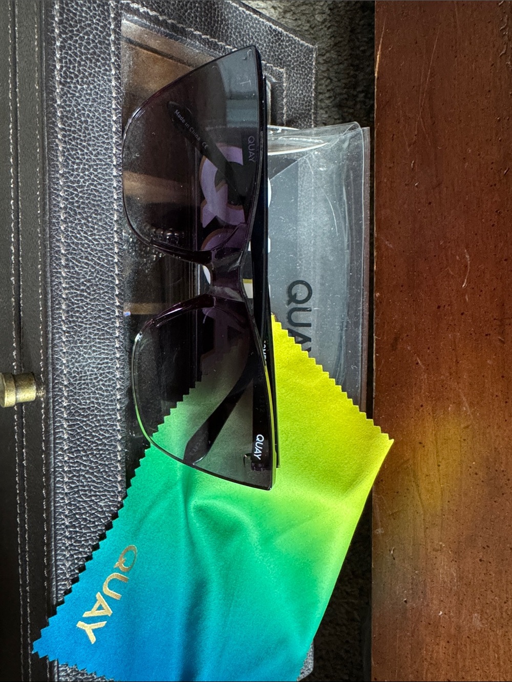 Quay Australia Black Gradient Shield Sunglasses